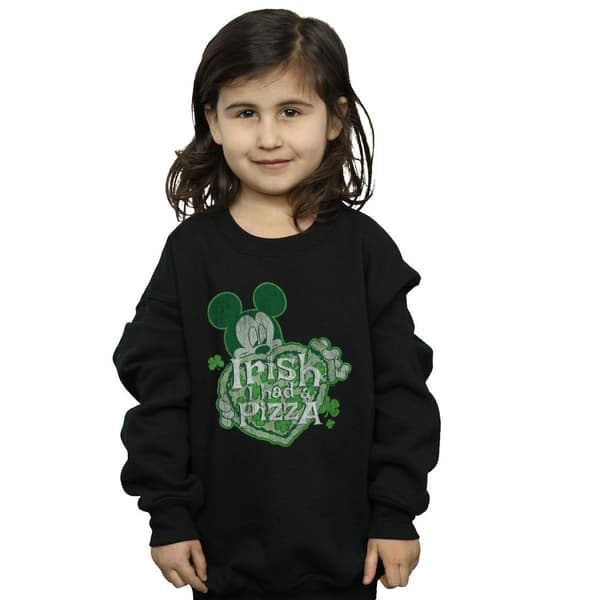 Disney Girls Mickey Mouse Shamrock Pizza Sweatshirt