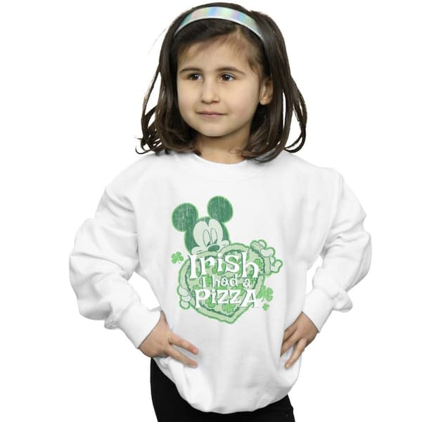 Disney Girls Mickey Mouse Shamrock Pizza Sweatshirt