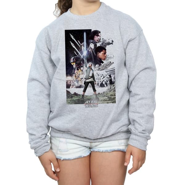 Star Wars Sweatshirt med karaktärsaffisch från De sista jediriddarna för flickor