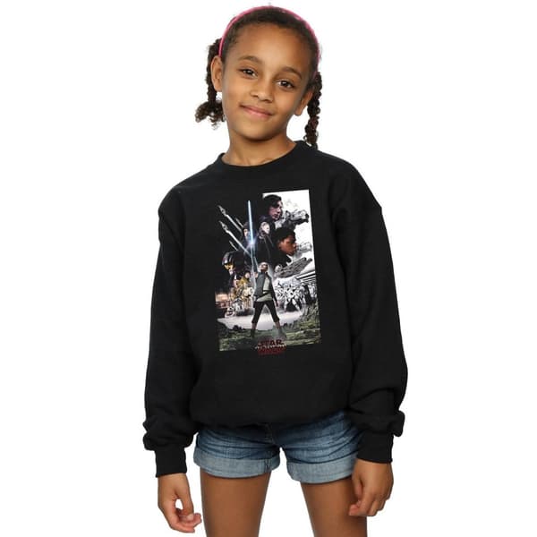Star Wars Sweatshirt med karaktärsaffisch från De sista jediriddarna för flickor