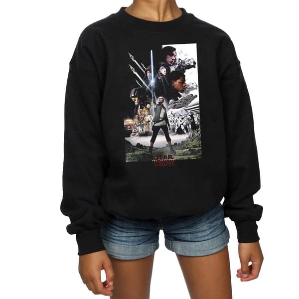 Star Wars Sweatshirt med karaktärsaffisch från De sista jediriddarna för flickor