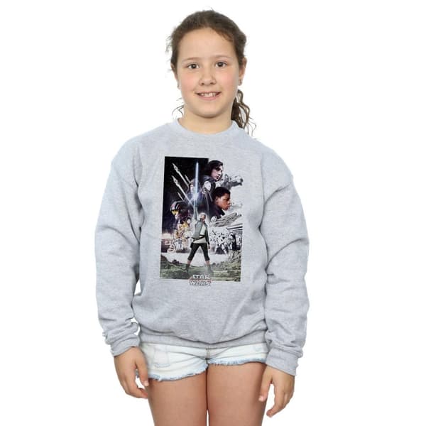 Star Wars Sweatshirt med karaktärsaffisch från De sista jediriddarna för flickor