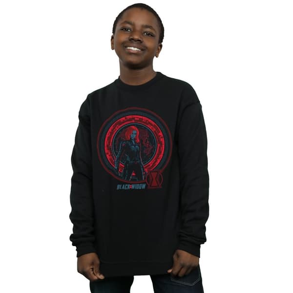 Marvel Boys Black Widow Movie Computer Globe Sweatshirt
