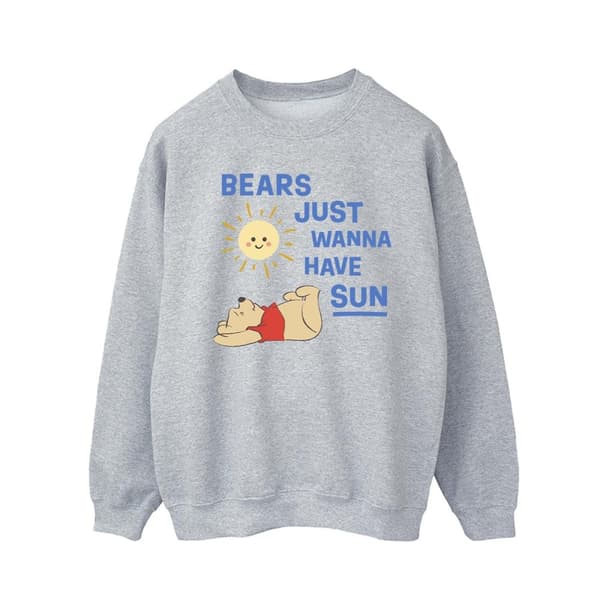Disney Mens Winnie The Pooh Bears Just Wanna Have Sun Sweatshirt