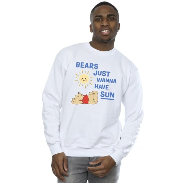 Disney Mens Winnie The Pooh Bears Just Wanna Have Sun Sweatshirt