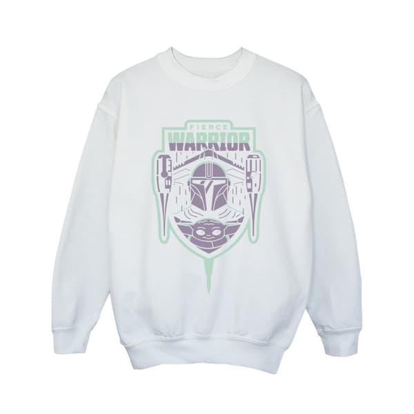 Star Wars Girls The Mandalorian Fierce Warrior Patch Sweatshirt