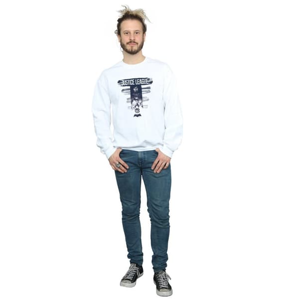 DC Comics Mens Justice League Movie Logo Badges Sweatshirt