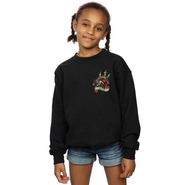 Marvel Girls Thor Tattoo Breast Print Sweatshirt