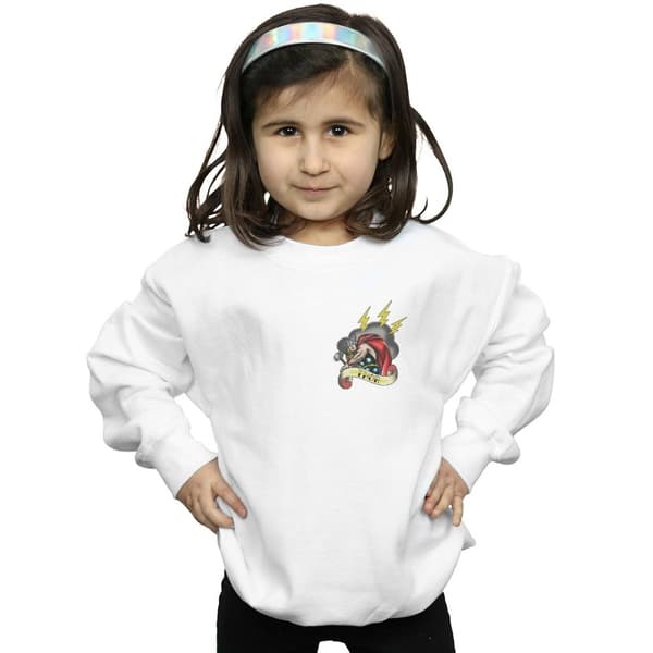 Marvel Girls Thor Tattoo Breast Print Sweatshirt