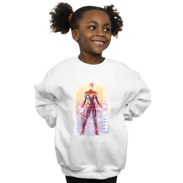 Marvel Sweatshirt med akvarellmotiv av Captain Marvel för flickor