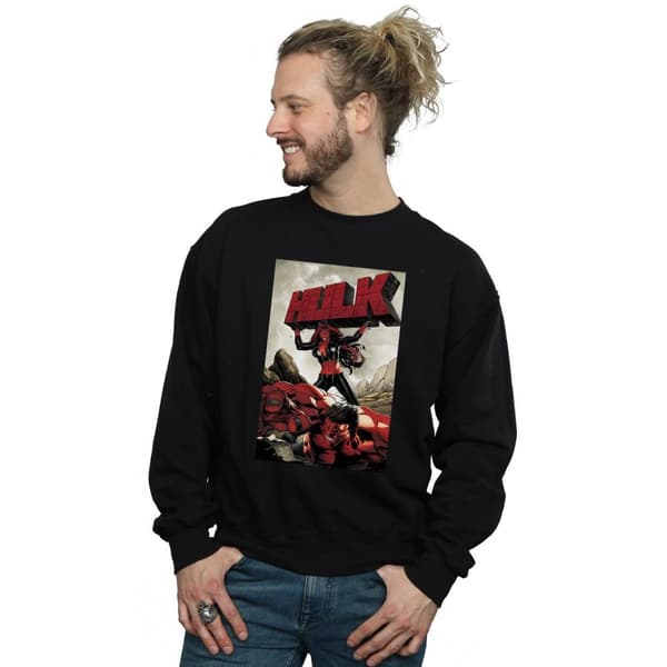 Marvel Mens Red Hulk Cover Sweatshirt