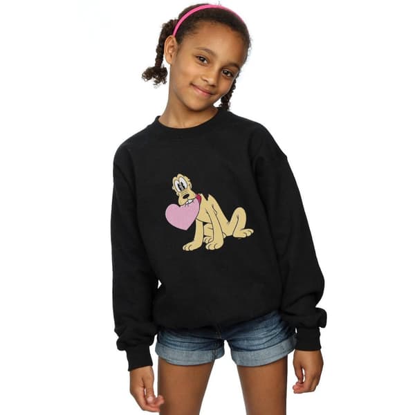 Disney Girls Pluto Love Heart Sweatshirt