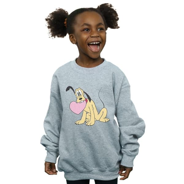 Disney Girls Pluto Love Heart Sweatshirt
