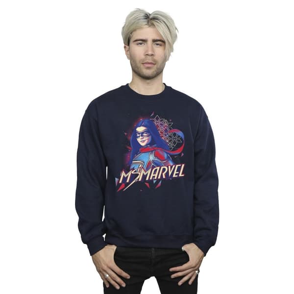 Marvel Mens Ms Marvel Face Fade Sweatshirt