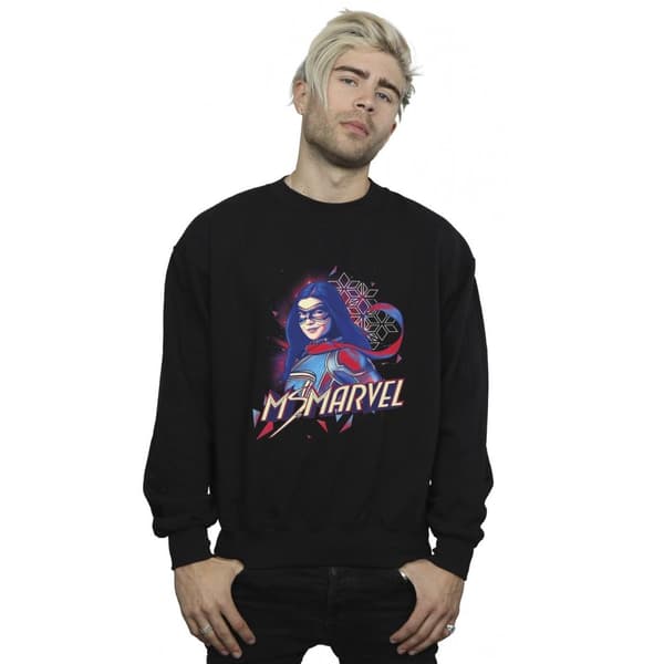 Marvel Mens Ms Marvel Face Fade Sweatshirt