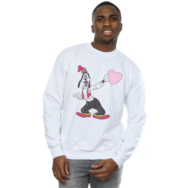 Disney Mens Goofy Love Heart Sweatshirt