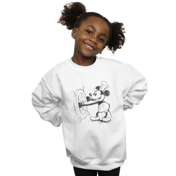 Disney Girls Mickey Mouse Steamboat Sketch Sweatshirt