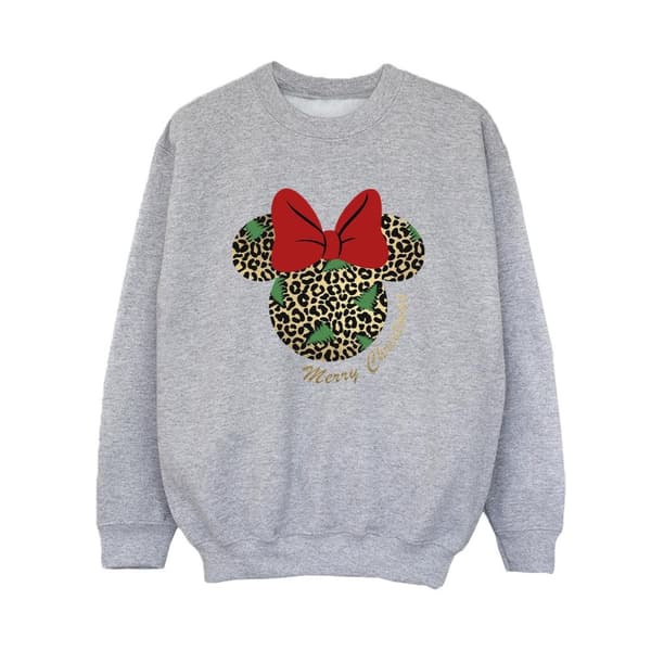 Disney Boys Minnie Mouse Leopard Christmas Sweatshirt