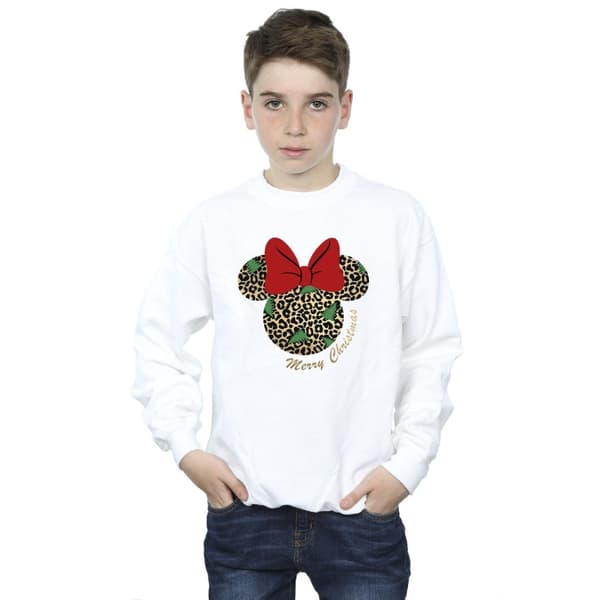 Disney Boys Minnie Mouse Leopard Christmas Sweatshirt
