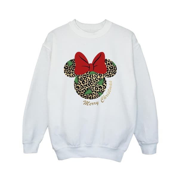 Disney Boys Minnie Mouse Leopard Christmas Sweatshirt