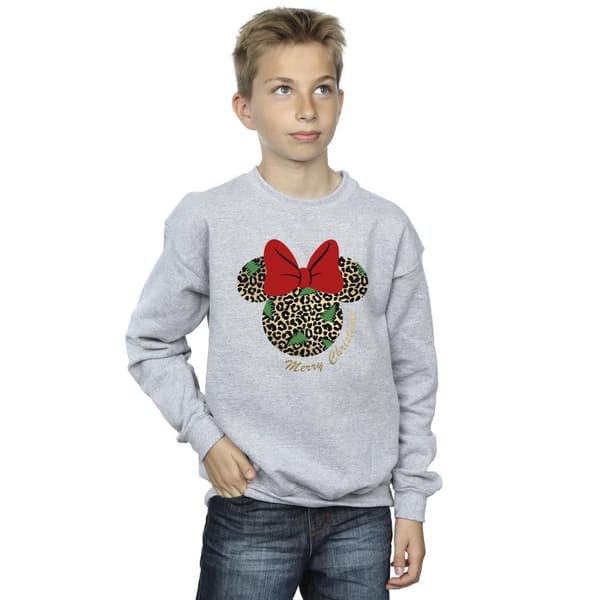 Disney Boys Minnie Mouse Leopard Christmas Sweatshirt