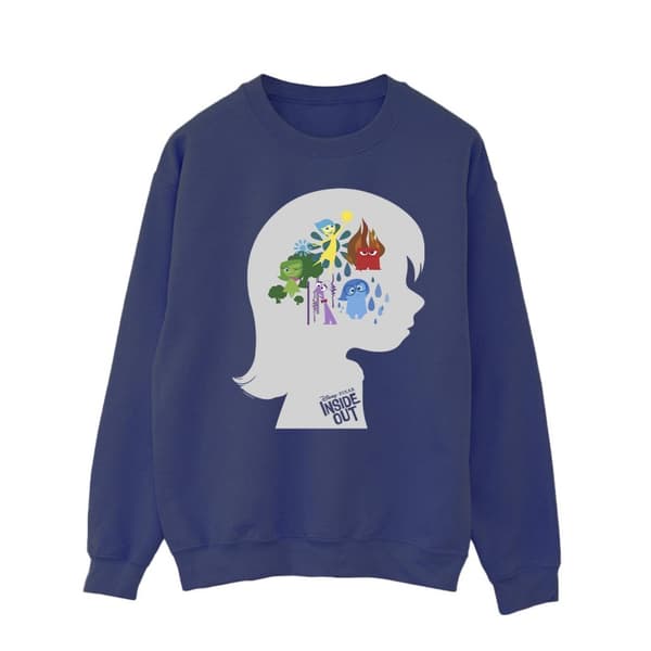 Disney Mens Inside Out Head Silhouette Sweatshirt Navy Blue L