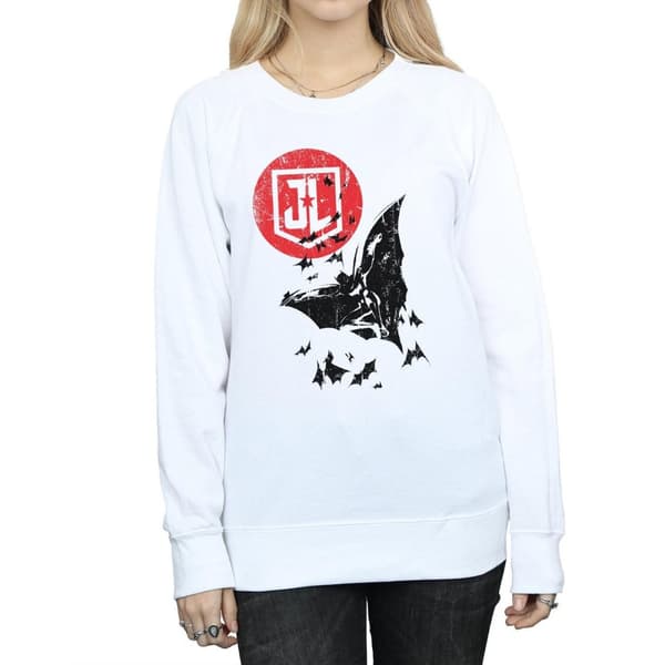 DC Comics Dam/Tjej Justice League Movie Batman Moon Leap Sweatshirt