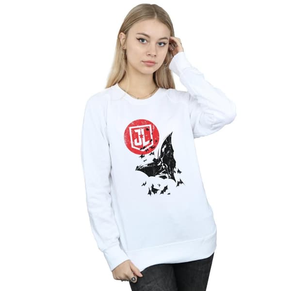 DC Comics Dam/Tjej Justice League Movie Batman Moon Leap Sweatshirt