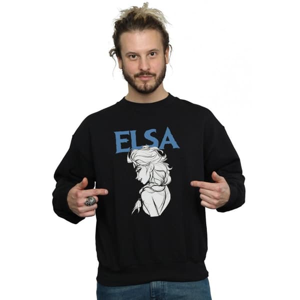 Disney Mens Frozen Elsa Profile Sketch Sweatshirt