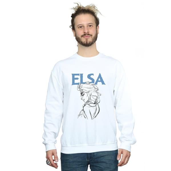 Disney Mens Frozen Elsa Profile Sketch Sweatshirt