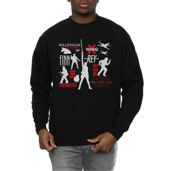Star Wars Mens The Last Jedi Rebellion Silhouettes Sweatshirt