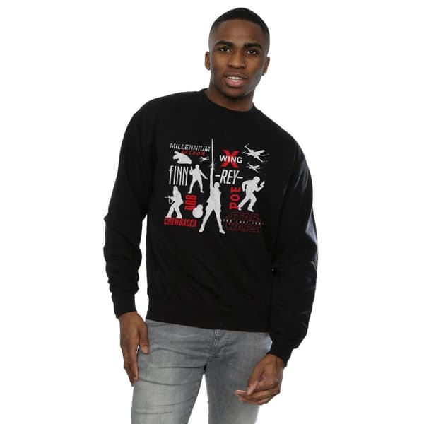 Star Wars Mens The Last Jedi Rebellion Silhouettes Sweatshirt