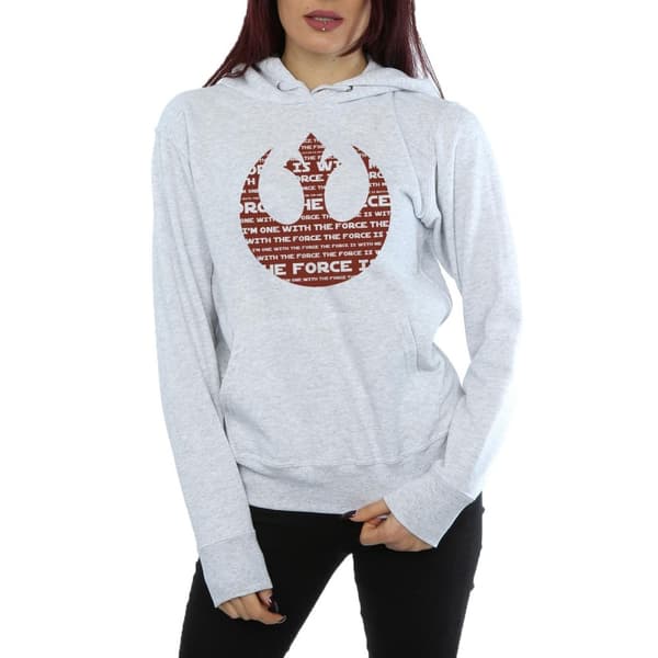 Star Wars Womens/Ladies Rogue One I´m One With The Force Alliance Emblem Red Hoodie