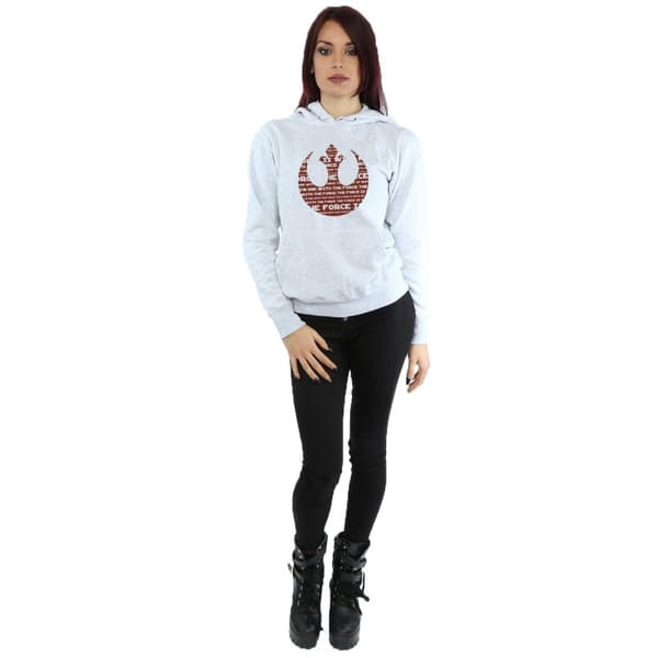 Star Wars Womens/Ladies Rogue One I´m One With The Force Alliance Emblem Red Hoodie