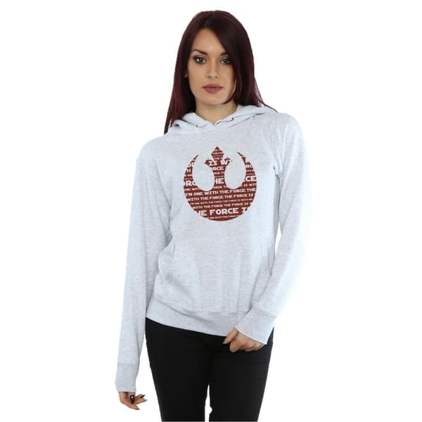 Star Wars Womens/Ladies Rogue One I´m One With The Force Alliance Emblem Red Hoodie