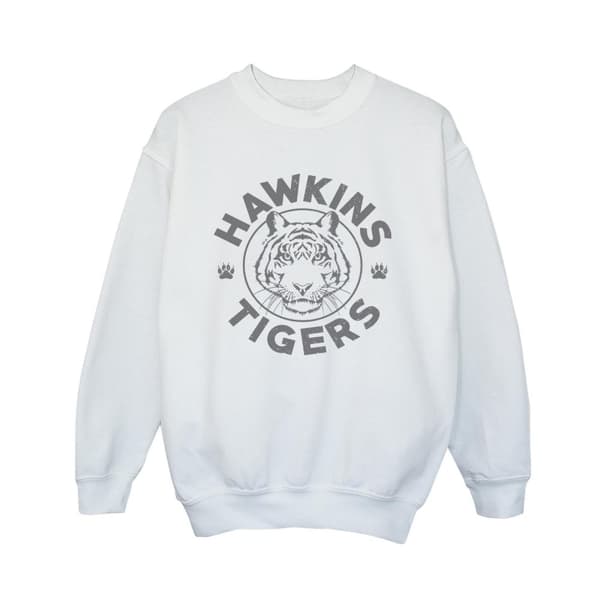 Netflix Pojkar Stranger Things Hawkins Grå Tiger Sweatshirt