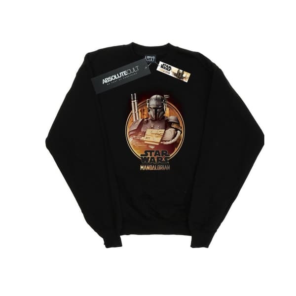 Star Wars Girls The Mandalorian Paz Vizsla Framed Sweatshirt Black 12-13 Years