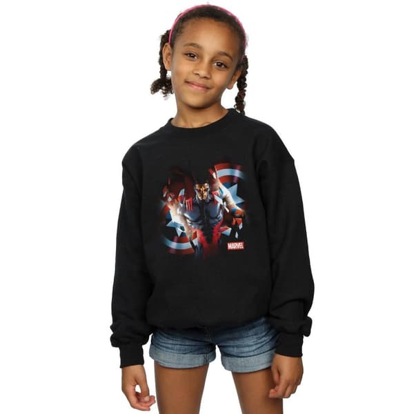 Marvel Girls Captain America Sam Wilson Shield Breakthrough Sweatshirt