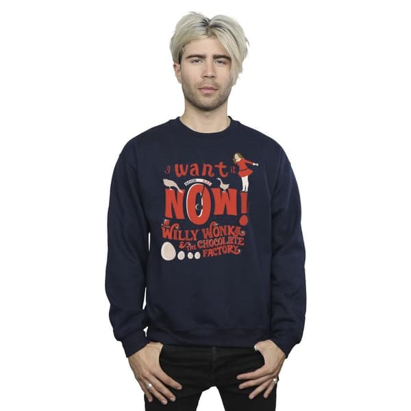 Willy Wonka Mens Verruca Salt I Want It Now Sweatshirt
