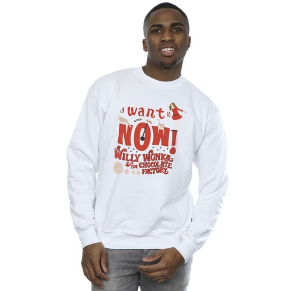 Willy Wonka Mens Verruca Salt I Want It Now Sweatshirt