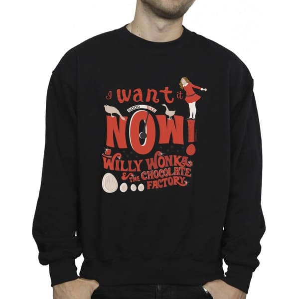 Willy Wonka Mens Verruca Salt I Want It Now Sweatshirt