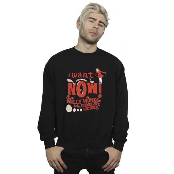 Willy Wonka Mens Verruca Salt I Want It Now Sweatshirt
