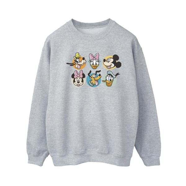 Disney Womens/Ladies Mickey Mouse And Friends Faces Sweatshirt