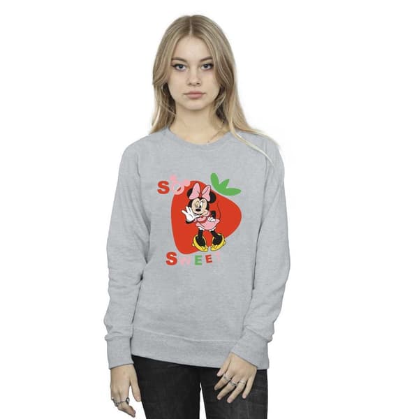 Disney Womens/Ladies Minnie Mouse So Sweet Strawberry Sweatshirt