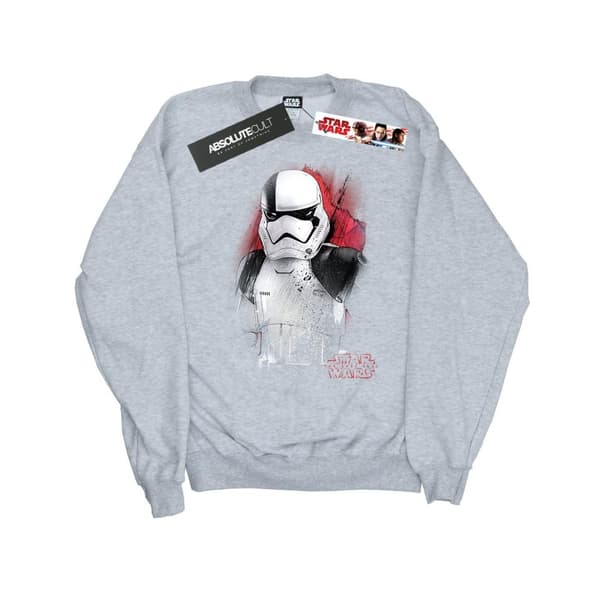 Star Wars Boys The Last Jedi Stormtrooper Brushed Sweatshirt Sports Grey 9-11 Years