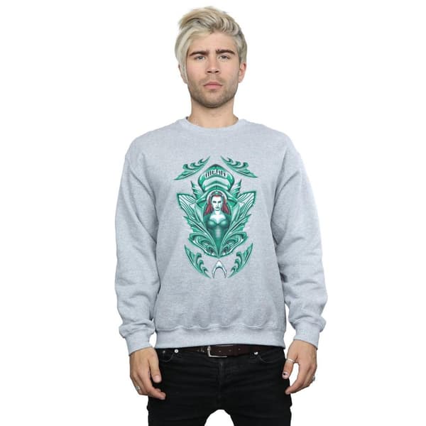DC Comics Mens Aquaman Mera Crest Sweatshirt
