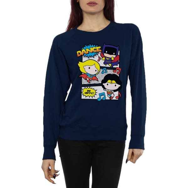 DC Comics Womens/Ladies Chibi Super Friends Dance Sweatshirt