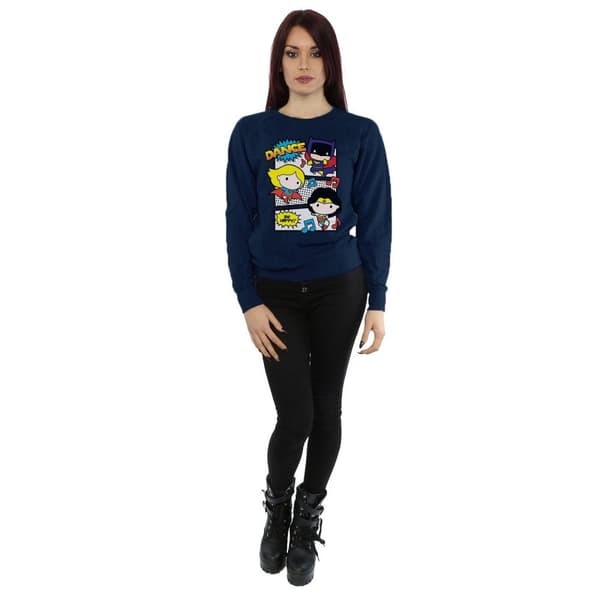 DC Comics Womens/Ladies Chibi Super Friends Dance Sweatshirt
