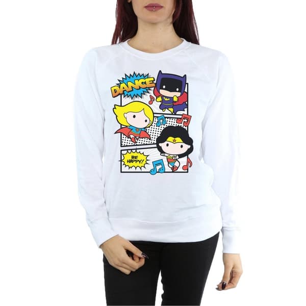 DC Comics Womens/Ladies Chibi Super Friends Dance Sweatshirt