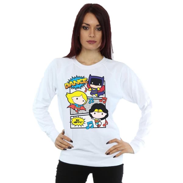 DC Comics Womens/Ladies Chibi Super Friends Dance Sweatshirt